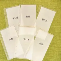 リフィル　貯金　A6バインダー　項目別