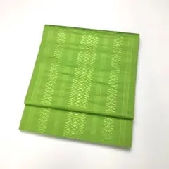 博多織　名古屋帯　献上柄　正絹　松葉仕立て　美品　上品な緑色 博多織 名古屋帯 献上柄 正絹 松葉仕立て 美品 上品な緑色 - メルカリ