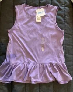 新品　ユニクロ　エアリズム　コットンTシャツ　ノースリーブ　パープル　160