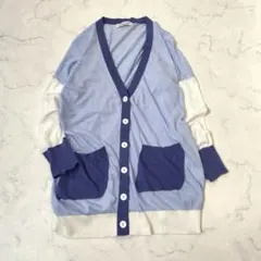 iliann loeb イリアンローブ　カーディガン　ブルー　フリーサイズ