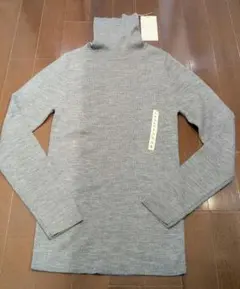 【新品】洗えるウールハイゲージリブタートルネックセーター Lサイズ