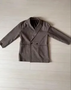 ブラウン系 ダブルブレスト テーラードジャケット