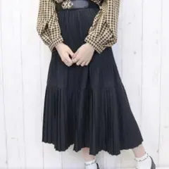 Clice de Paris K/ロングプリーツスカート ブラック スーツ