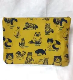 marble sud 猫イラストポーチ イエローのサムネイル
