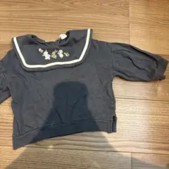 cottoli 動物刺繍 セーラー襟 トレーナー 80cm