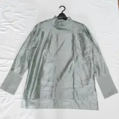 新品】アルチザン シルク 長袖シャツ ハイネックブラウス 大きサイズ 
