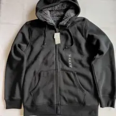 【未使用品】ユニクロ　ボアスウェットフルジップパーカ－　ブラック　黒　XL