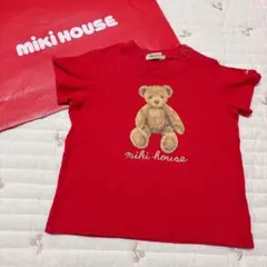 MIKI HOUSE テディベア Tシャツ レッド 90cm