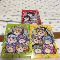 キャラクタークリアファイル3枚セット 東方Projectミニクリアファイル