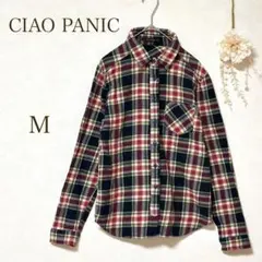 【チャオパニック】シャツ　長袖　チェック柄　コットン　秋冬素材　カジュアル　M
