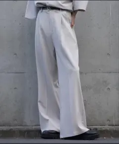 【cussil/クシル】TRストレッチルーズシルエットハイウエストフレアパンツ