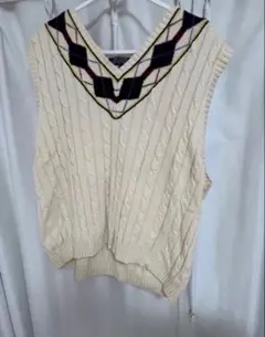 トミー ヒルフィガー ベスト ニット アーガイル柄 デッドストック