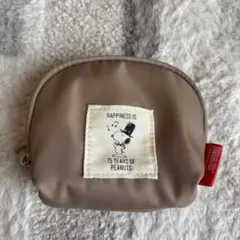 PEANUTS 75周年 スヌーピーラウンド型ポーチ