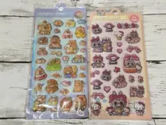 【2点セット】ボンボンドロップ風シール 水シール キティ ラブブ