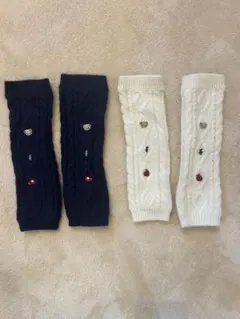 ベビーレッグウォーマー ネイビー アイボリー　familiar ファミリア