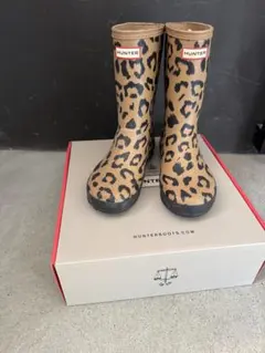 HUNTER KIDS ヒョウ柄 UK13 レインブーツ　ハンター