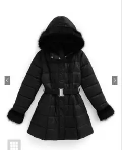 GRL ベルト付きファーAラインダウンコート kd79