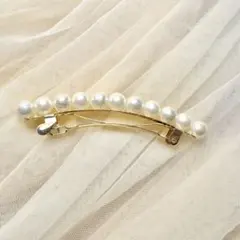 ヘアアクセサリー パール バレッタ