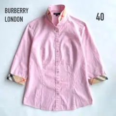 【美品】バーバリーロンドン　長袖シャツ　ノバチェック　ナイト＆ホース　ロゴ刺繍