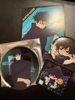 伏黒恵 呪術廻戦 ポストカード アクリルコースター 缶バッジ ステッカー 4点