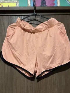 オレンジ系スポーツショートパンツ　Lサイズランニングウェア　ヨガウェアGU