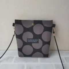 koko様専用 ハンドメイド ちょっとそこまでショルダー ドット 黒×グレー