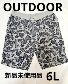 OUTDOOR PRODUCTS ボタニカル柄 ハーフパンツ グレー 6L 新品のサムネイル