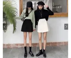 GRL グレイル　インパン付き台形ミニスカート[ac1891] Lサイズブラック