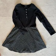 agnes b. 長袖切替ワンピース 10ansブラック