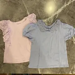 H&M 女の子　ガール　Tシャツ　ノースリーブ　紫　あお