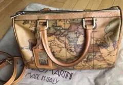プリマクラッセ ミニ ハンドバッグ ショルダー　2WAY 世界地図柄