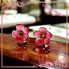 ♥梅♥のスタッドピアス♥金属アレルギー対応