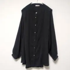 美品 エウルキューブ eur3 大きいサイズLL 3L とろみブラウス 黒 1のサムネイル