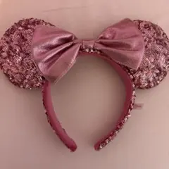 ミニー耳スパンコールカチューシャ ピンク