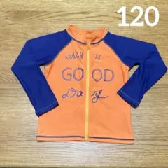 ⭐︎アプレレクール　オレンジ ネイビー ラッシュガード　120cm