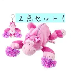 【新品未使用】ニキ NICI ピンク ゴリラ　筆箱　ペンケース & キーホルダー