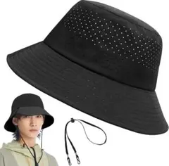 バケットハット メンズ 夏用 サファリハット メッシュ 帽子 日除け帽子