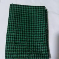 ハギレ チェック 158㎝幅×60㎝ ウール グリーン/ブラック