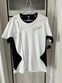 デサント　プラシャツ　ホワイト ブラック Tシャツ　M