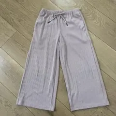 GU リブプルオンワイドパンツ　ピンク　120