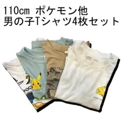【まとめ買い】男の子用ポケモン＆ダイナソーTシャツ4枚セット110cmキッズ向け