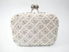 ビーズ刺繍パーティーバッグ　クラッチバッグ　フラワー