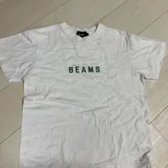 BEAMS Tシャツ ホワイト グリーンロゴ Sサイズのサムネイル