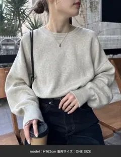 CIAOPANIC スウェットライクボリュームスリーブニット オフホワイト