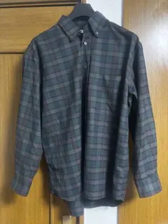 UNIQLO U ブラック系チェック 長袖シャツ