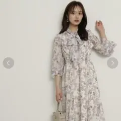 PROPORTION フラワーリボンシャーリングワンピース