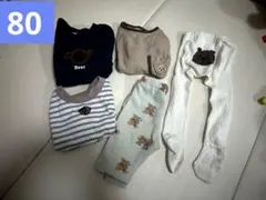 ベビー服5点セット 80 くま baby Gap 長袖 タイツ 男の子 女の子