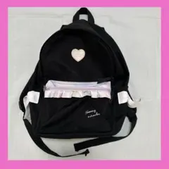 ハート型ロゴ ブラックリュック