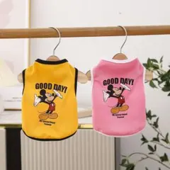 【新品】ペット服 ミッキー メッシュ タンクトップ 夏用 2色セット 犬猫服