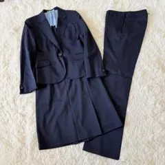 美品✨アオキ/レミュー　スーツ3点セット　シャドーストライプ　ストレッチ　M〜L